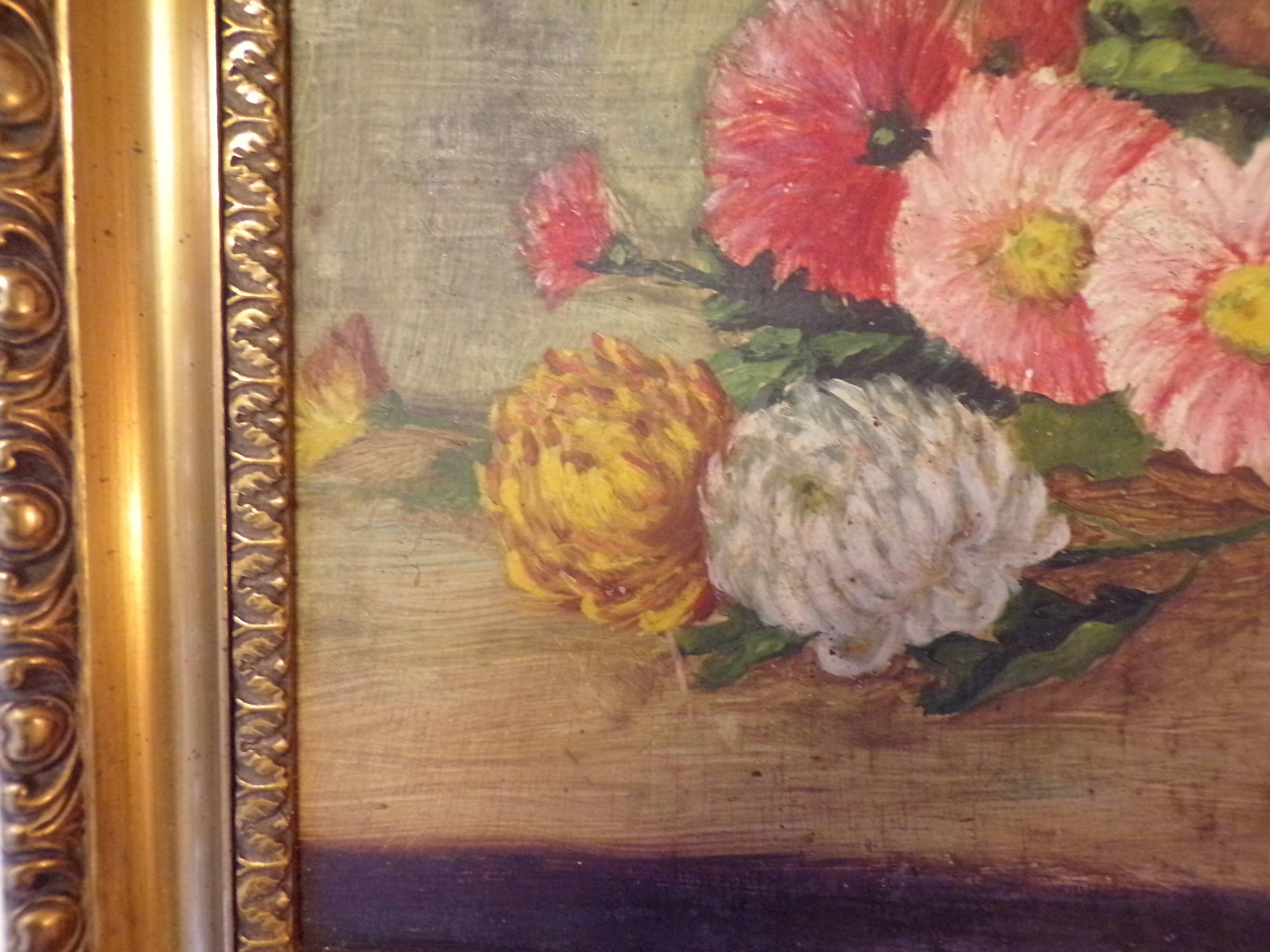 Still life on signed panel