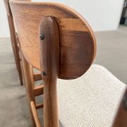 Set of 6 Scandinavian design chairs, ecru seats - price per piece