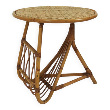Rattan magazine table