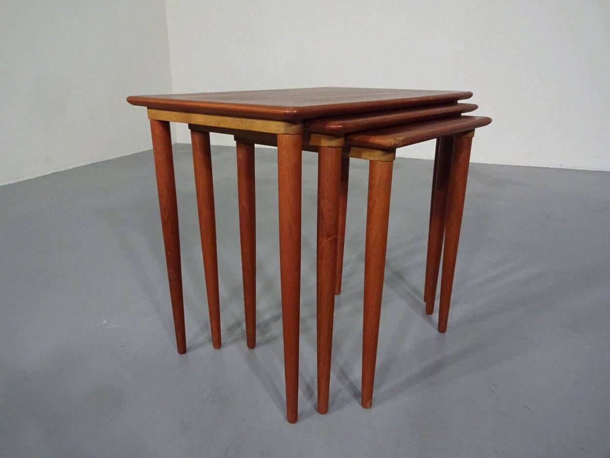 Danish Teak Nesting Tables, 1960s, Set of 3