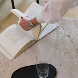 Omega circular coffee table natural travertine - 80cm D