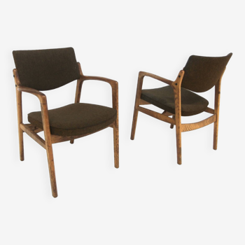 Set de 2 fauteuils en chêne, Bondo Graversen, Danemark, 1960