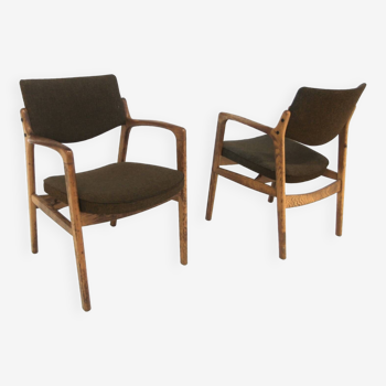 Set of 2 oak armchairs, Bondo Graversen, Denmark, 1960