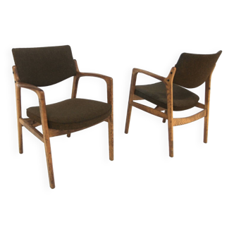 Set of 2 oak armchairs, Bondo Graversen, Denmark, 1960