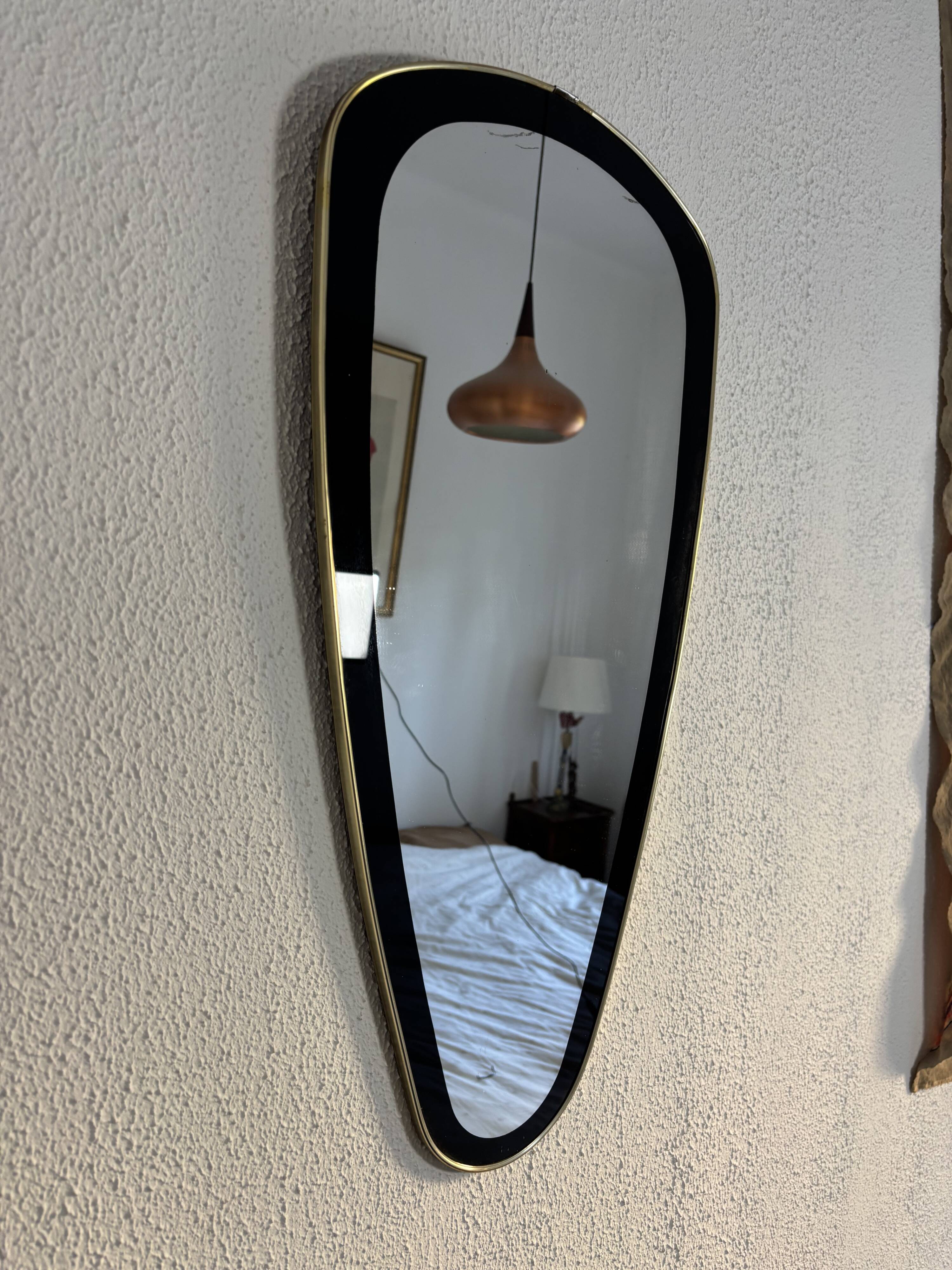 Vintage 1960 asymmetrical mirror - 69 x 35 cm