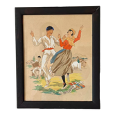 Lithography of the Basque country by E Maudy