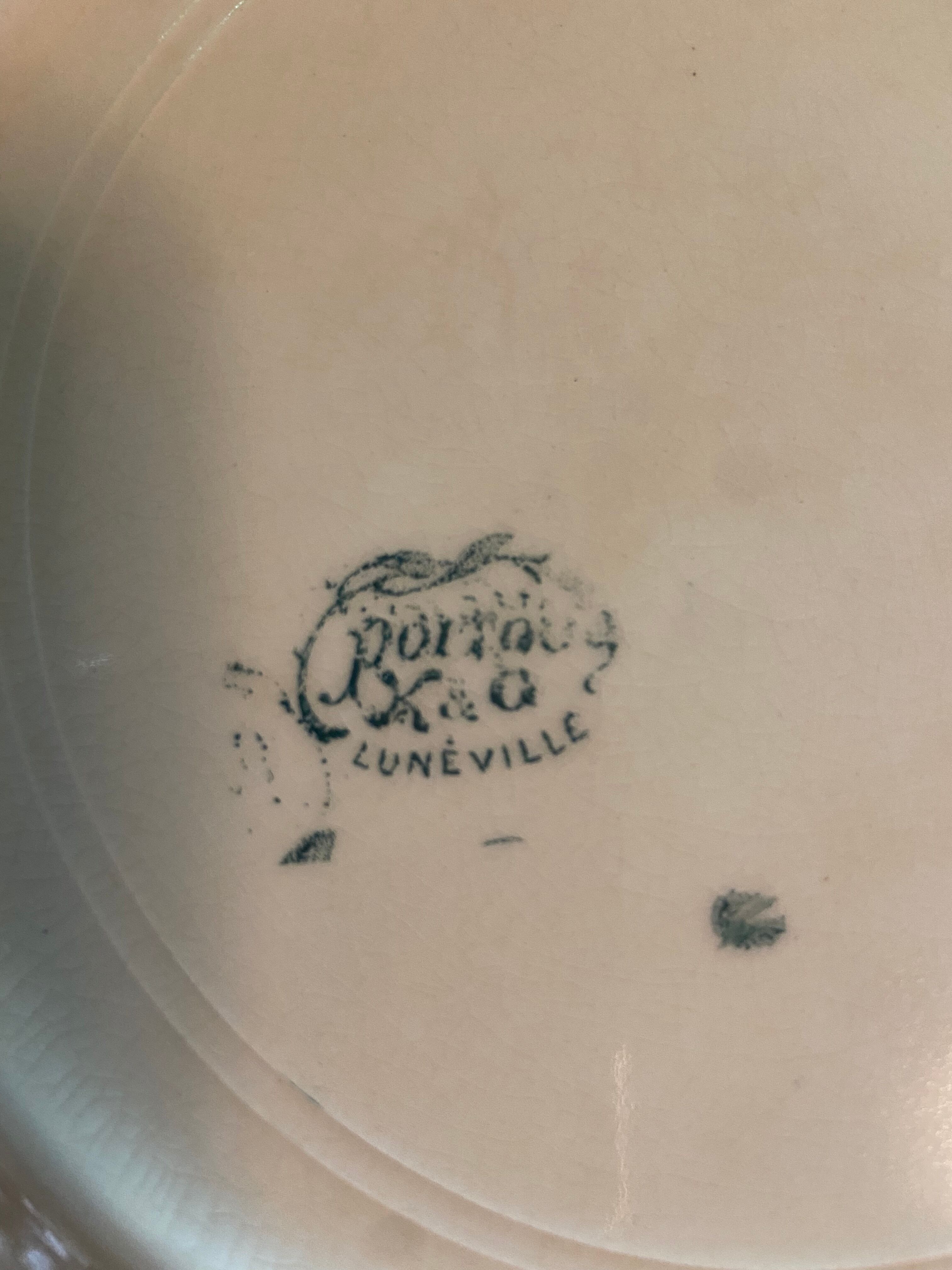 Set of 14 vintage Lunéville porcelain plates