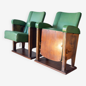 Pair of cinema armchairs from the 50s and 60s, independent