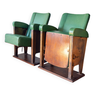 Pair of cinema armchairs from the 50s and 60s, independent