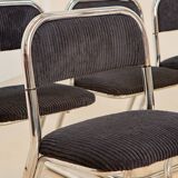 Set of 6 70's Italian tubular chairs