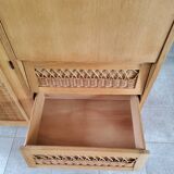 Wood and rattan cabinet