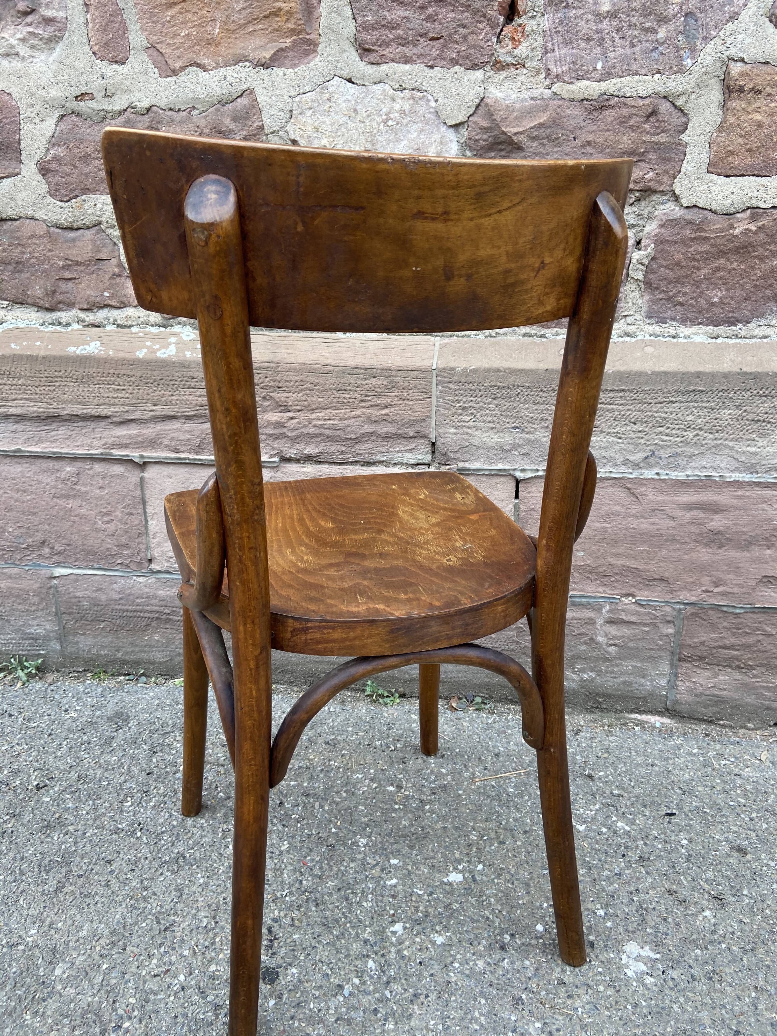 2 Chairs bistro curved wooden Baumann French bistro chair