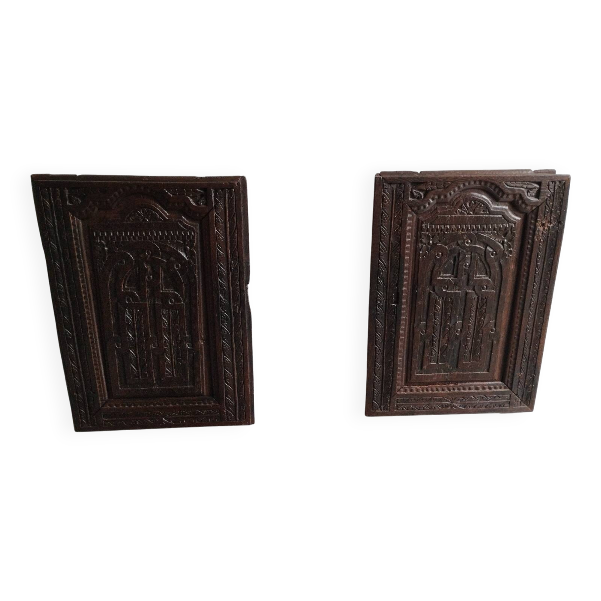Carved wooden panels