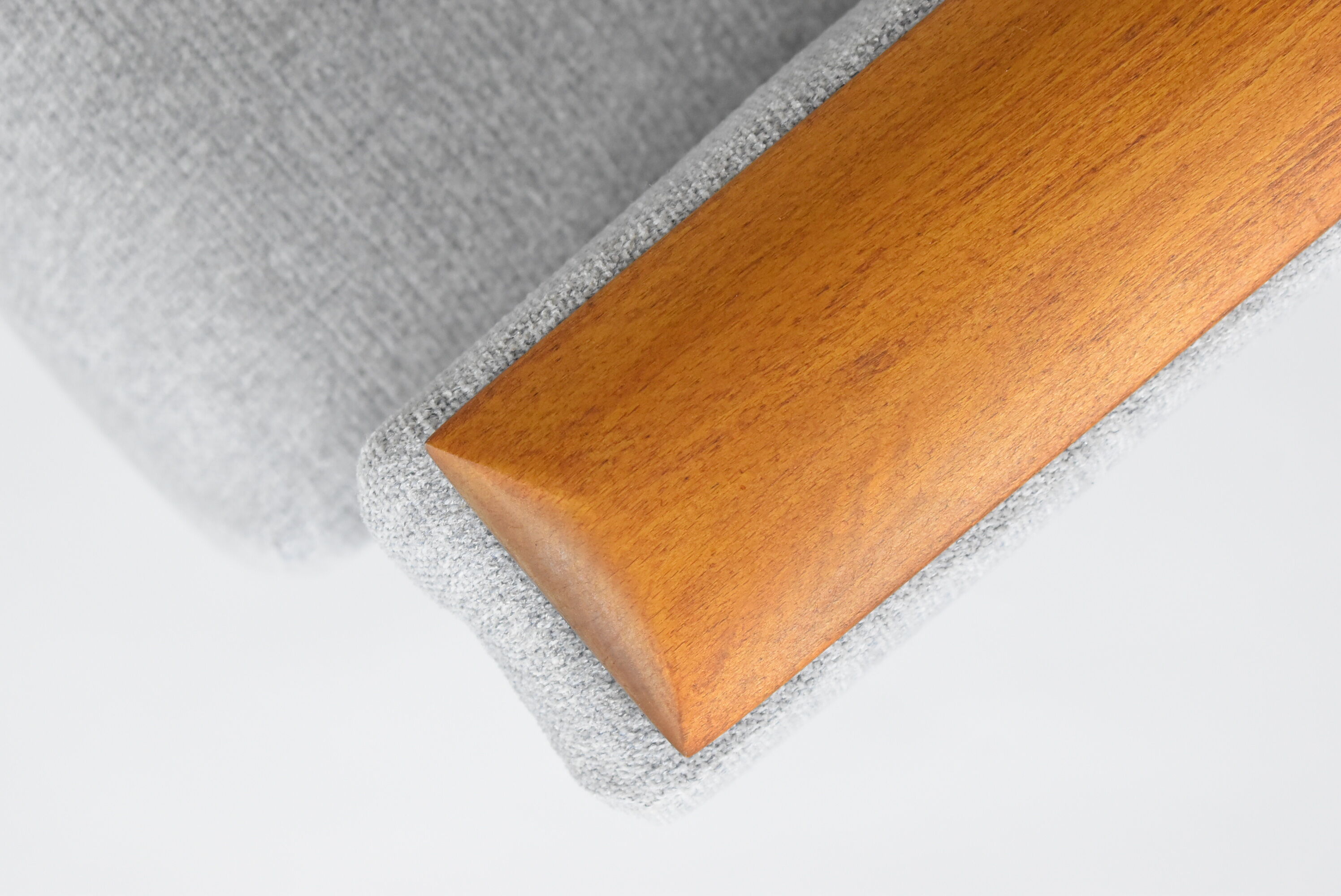 Mid-century modern armchair, restored, 1960, light grey