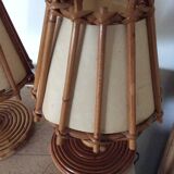 Louis Sognot rattan bedside lamp