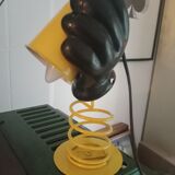 Lacquered metal lamp and plastic year 80
