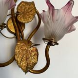 60s golden plant theme wall light
