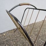 Steel and brass magazine rack