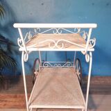 Chariot desserte métal perforé 1950s