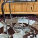 Chrome and smoked glass side table 1970