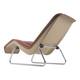 Fauteuil lounge Space Age en cuir avec base chromée, années 1970