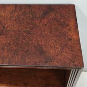 Vintage small walnut and birch root art deco bookcase, italy