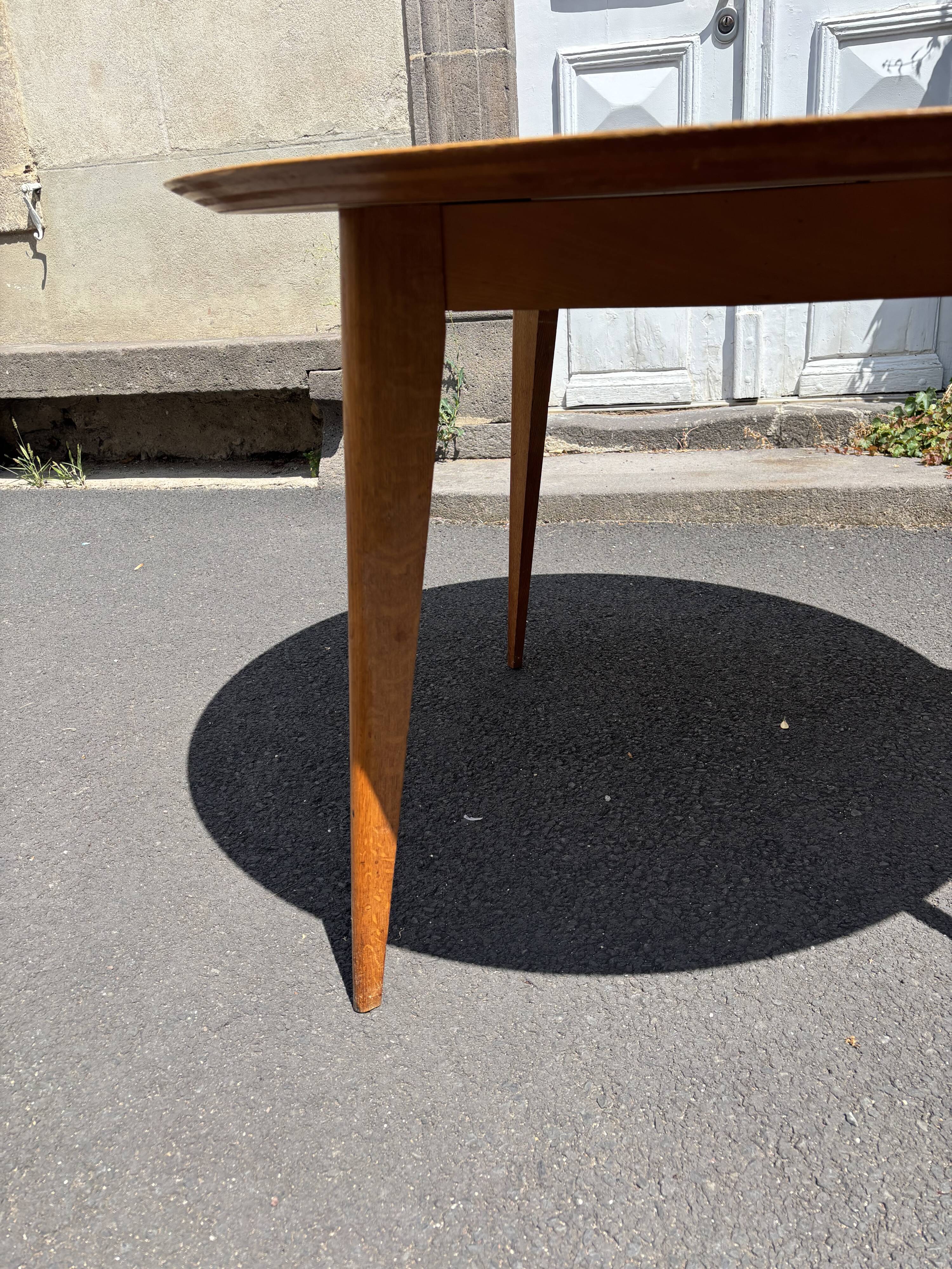 Vintage 1960s round wooden dining table