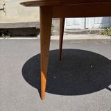 Vintage 1960s round wooden dining table