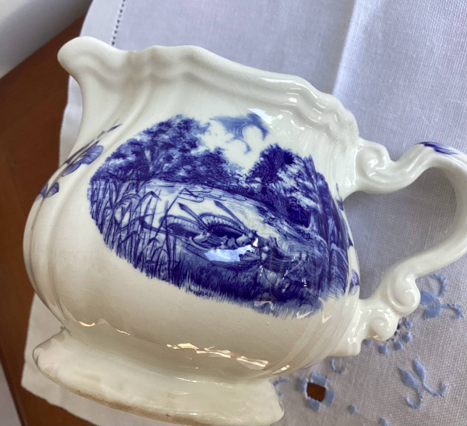 Pot à lait crémier sarreguemines romantic