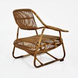 Pair of Italian rattan armchairs, 1960s