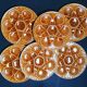 6 oyster plates majolica barbotine Longchamp