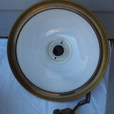 Suspension in white opaline, its edge in aged brass