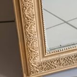 miroir ancien en bois et stuc doré