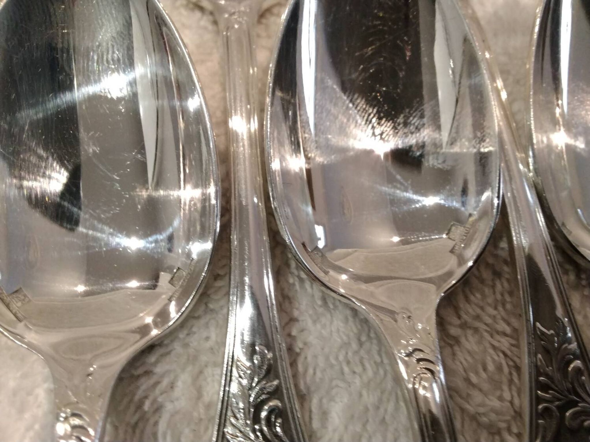 12 silver-plated coffee spoons by Christofle Marly, 13.6 cm