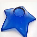 Vintage cobalt blue starfish-shaped fruit bowl in HSG style.