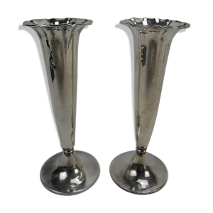 Paire vases argent massif 800 Jezler