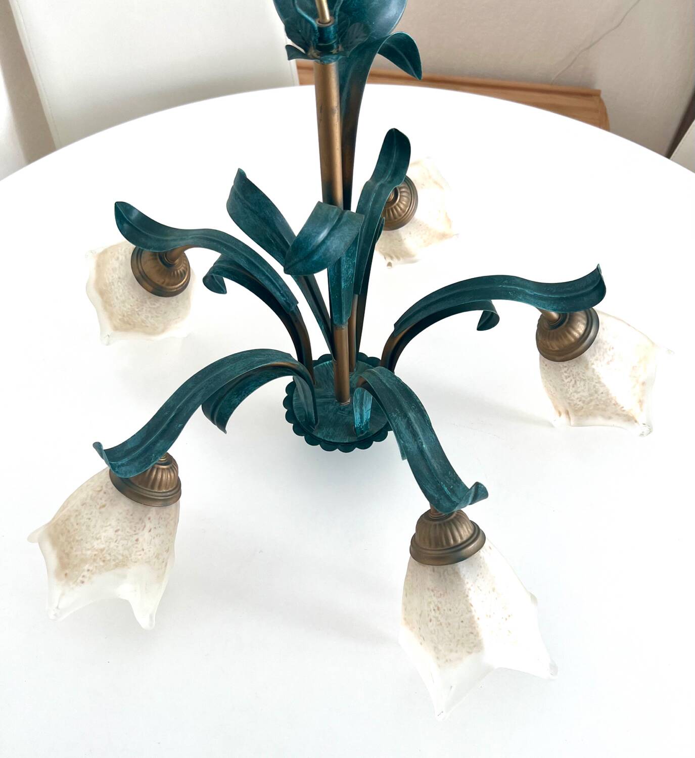 Glass and Metal Chandelier