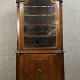 Biedermeier period corner bookcase in mahogany circa 1820