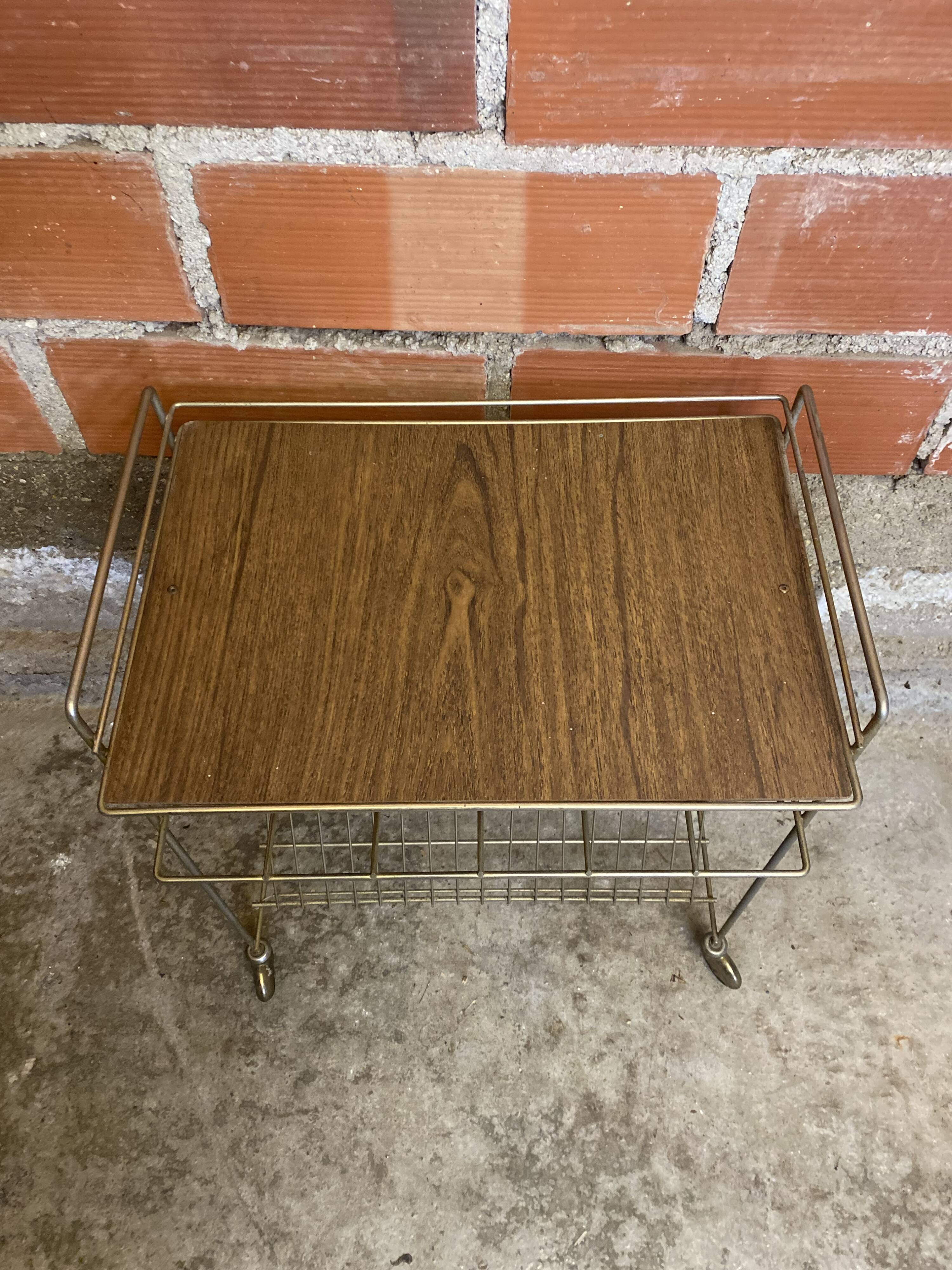 Hi-Fi Furniture Vinyl Turntable Golden Metal + 60's Vintage Formica