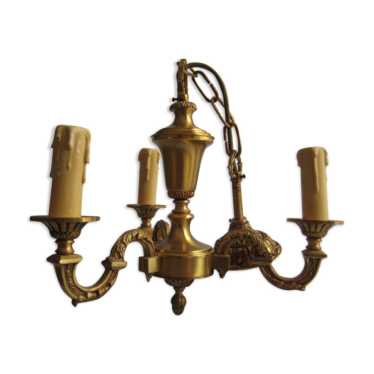 Massive brass chandelier