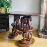 Mid-20th century Elephant shelf console in solid mahogany