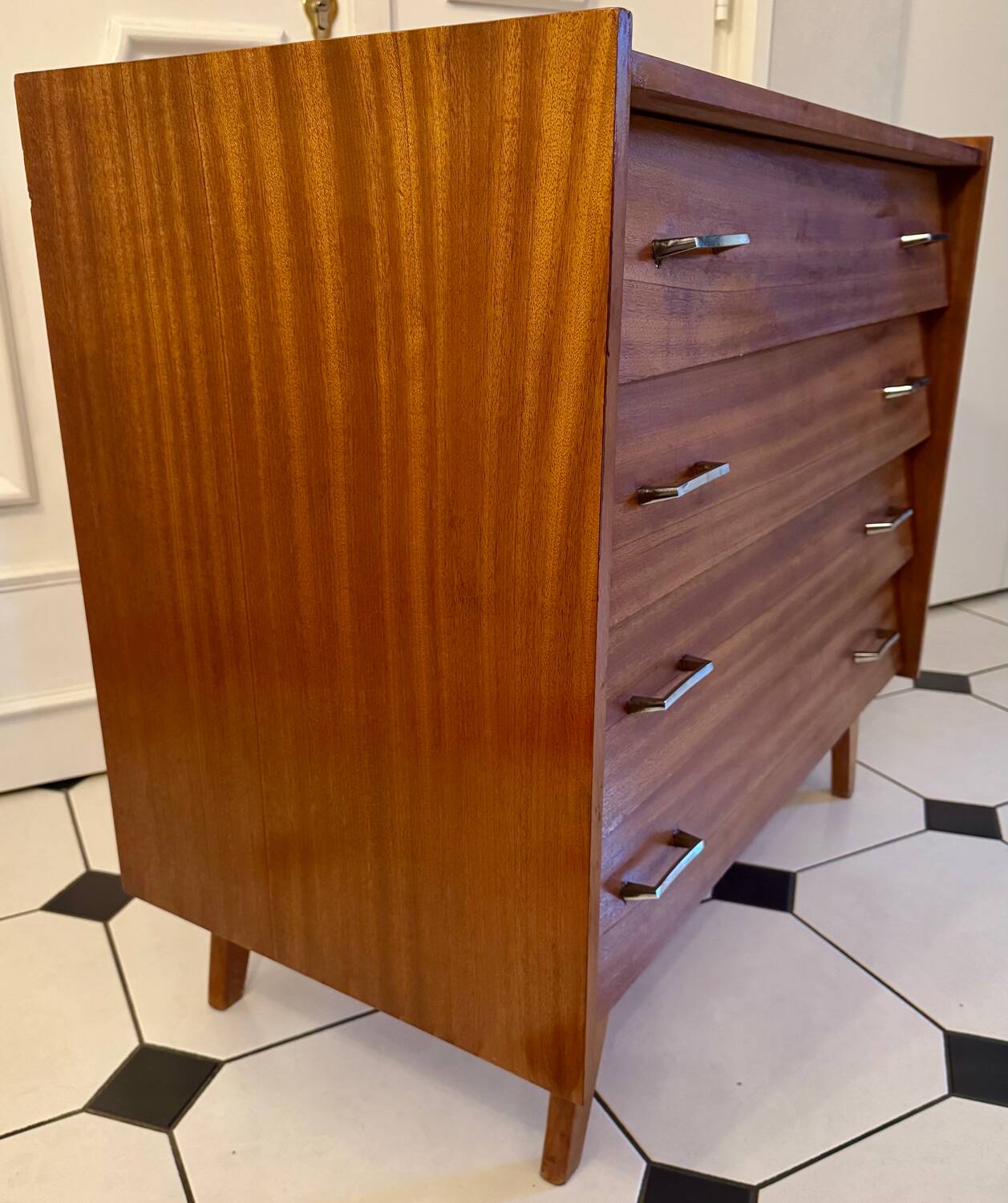 Vintage chest of drawers with compass feet