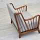 1950s, Scandinavian 2-seater sofa, reupholstered, upholstery wool, oak.