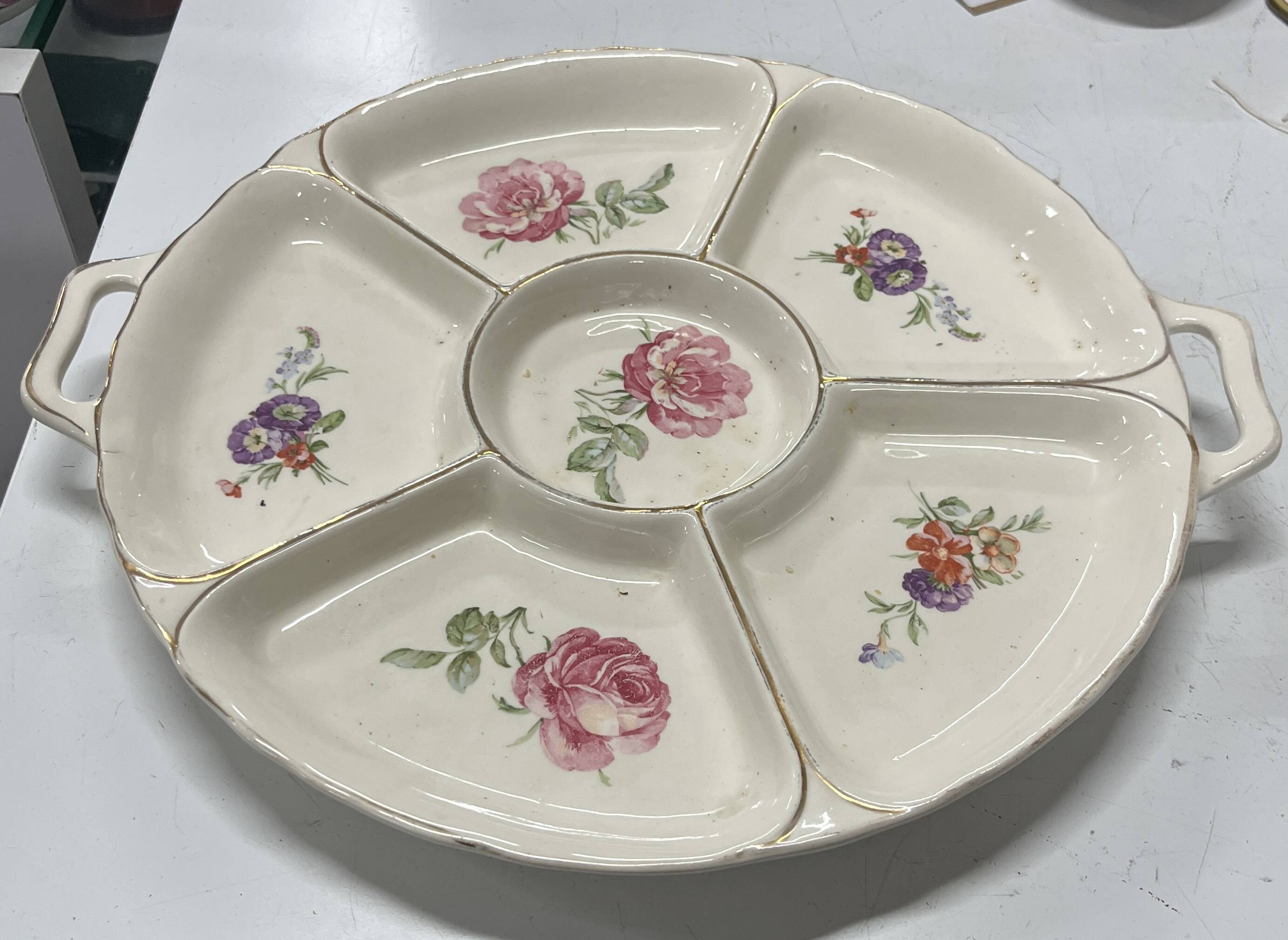 Assorted dish with flower decoration