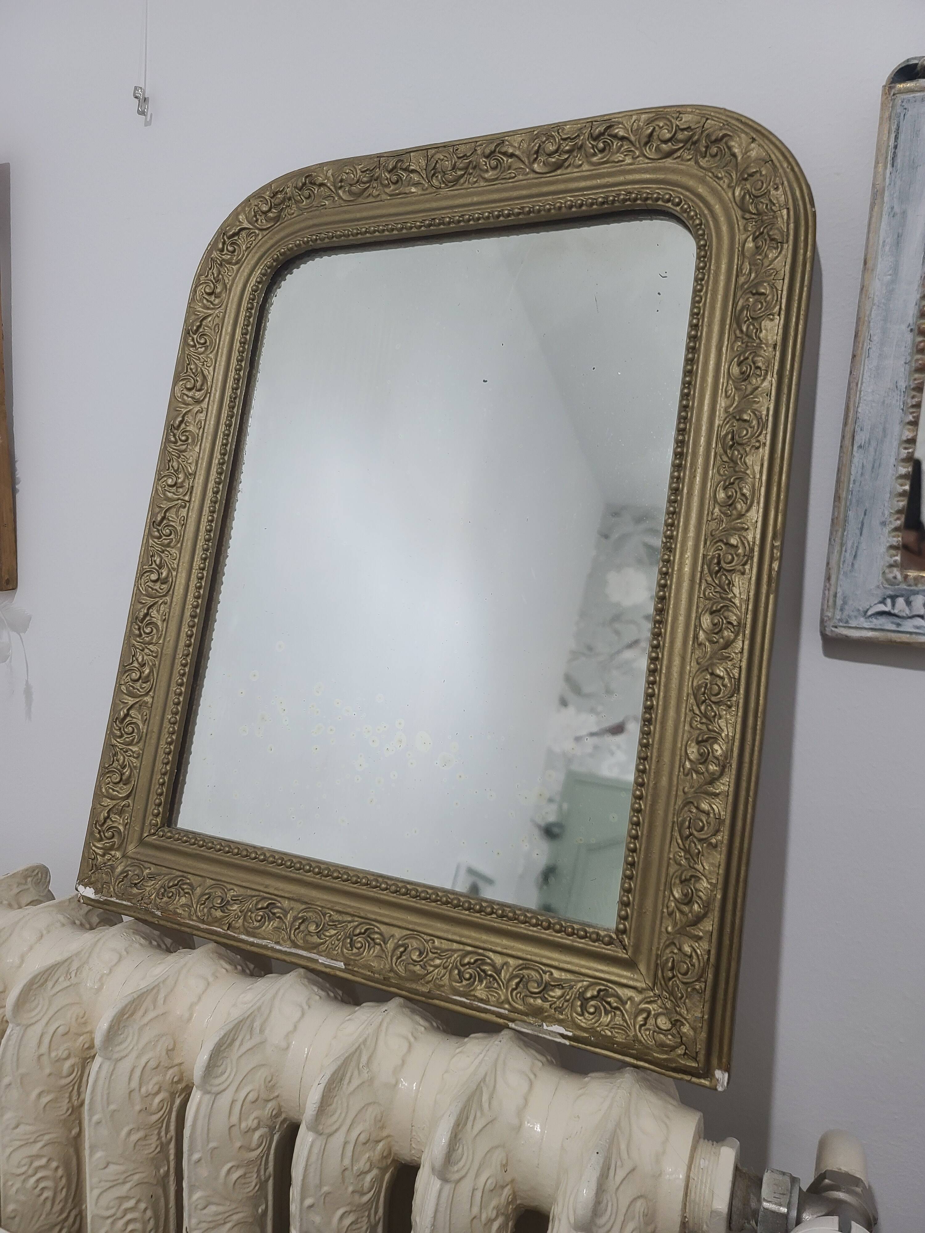 Miroir Doré Style Ancien / Louis Philippe - Arrière Rond