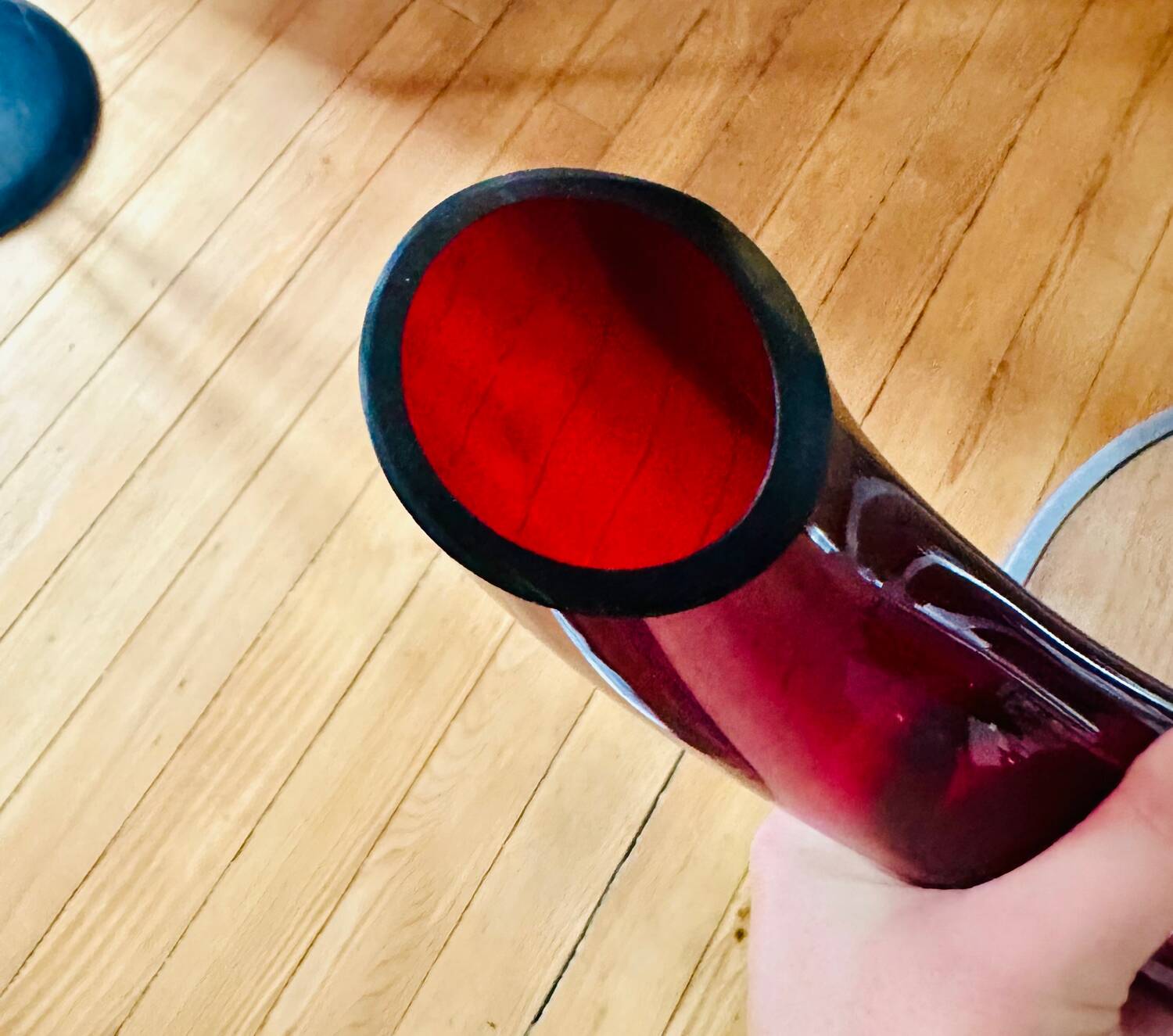 Vintage Murano vase with a red bow
