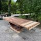 Renovated wooden table with extensions.