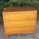 Vintage beech chest of drawers with 3 drawers from the 1950s.