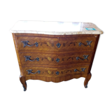 Chest of drawers inlaid on marble Louis XV style