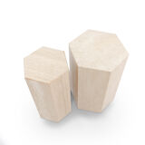 A set of 2 travertine pedestals.